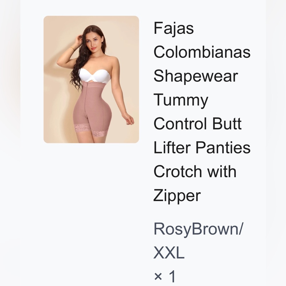 Brand new XXL High-Waist Tummy Control Shapewear in Rosy Brown Fajas Colombianas